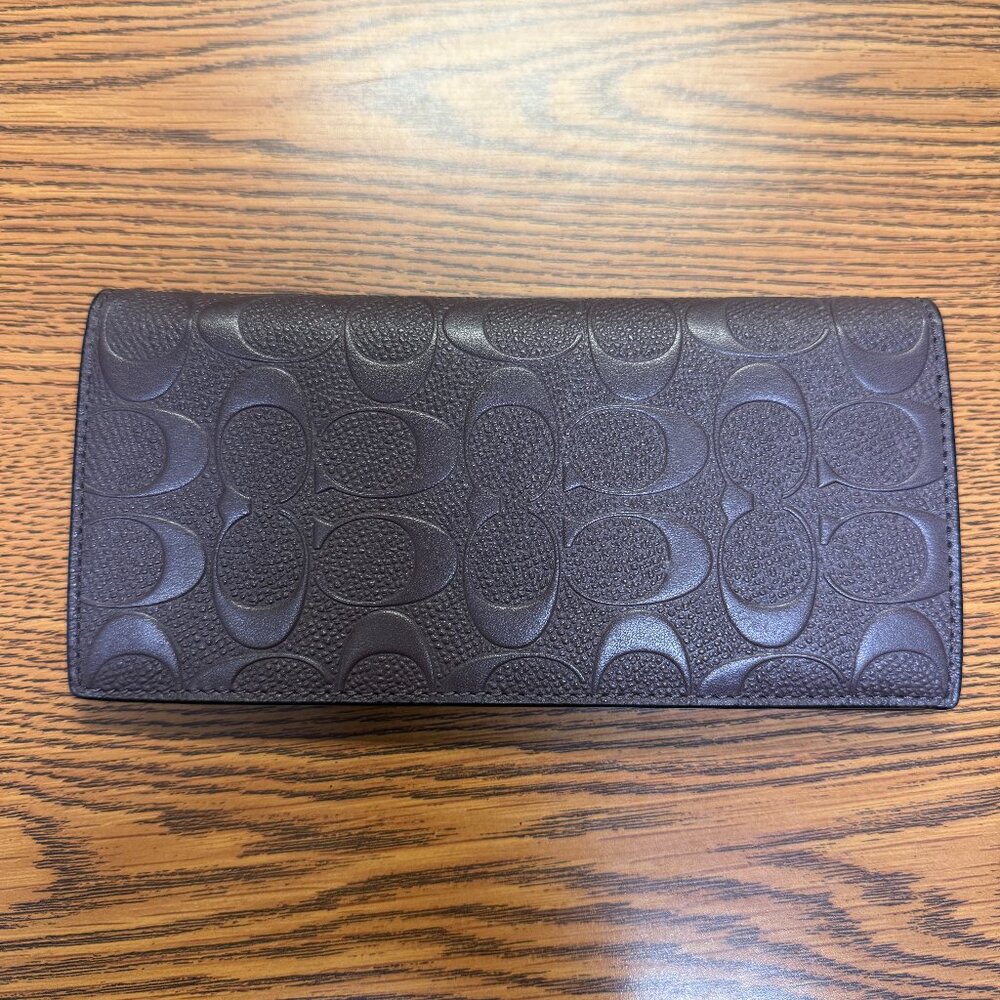 Coach Signature Leather Checkbook Cover
